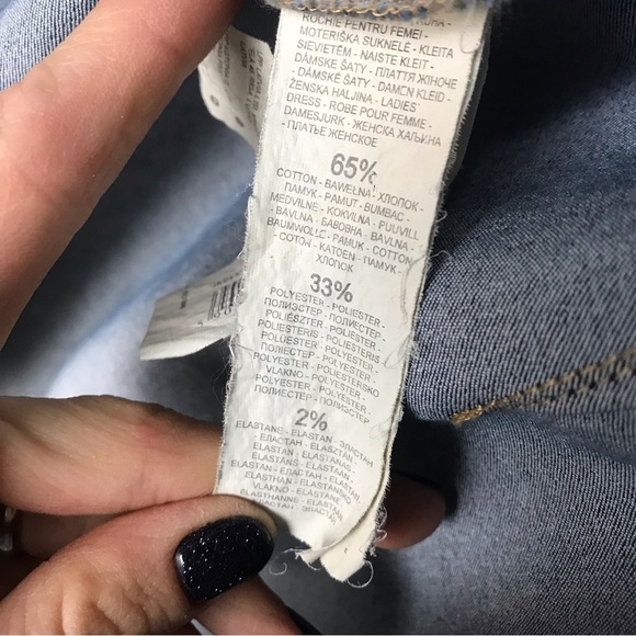 RESERVED Women’s Blue Utility Denim Shirtdress Mini Size 38 (M) - Picture 7 of 11